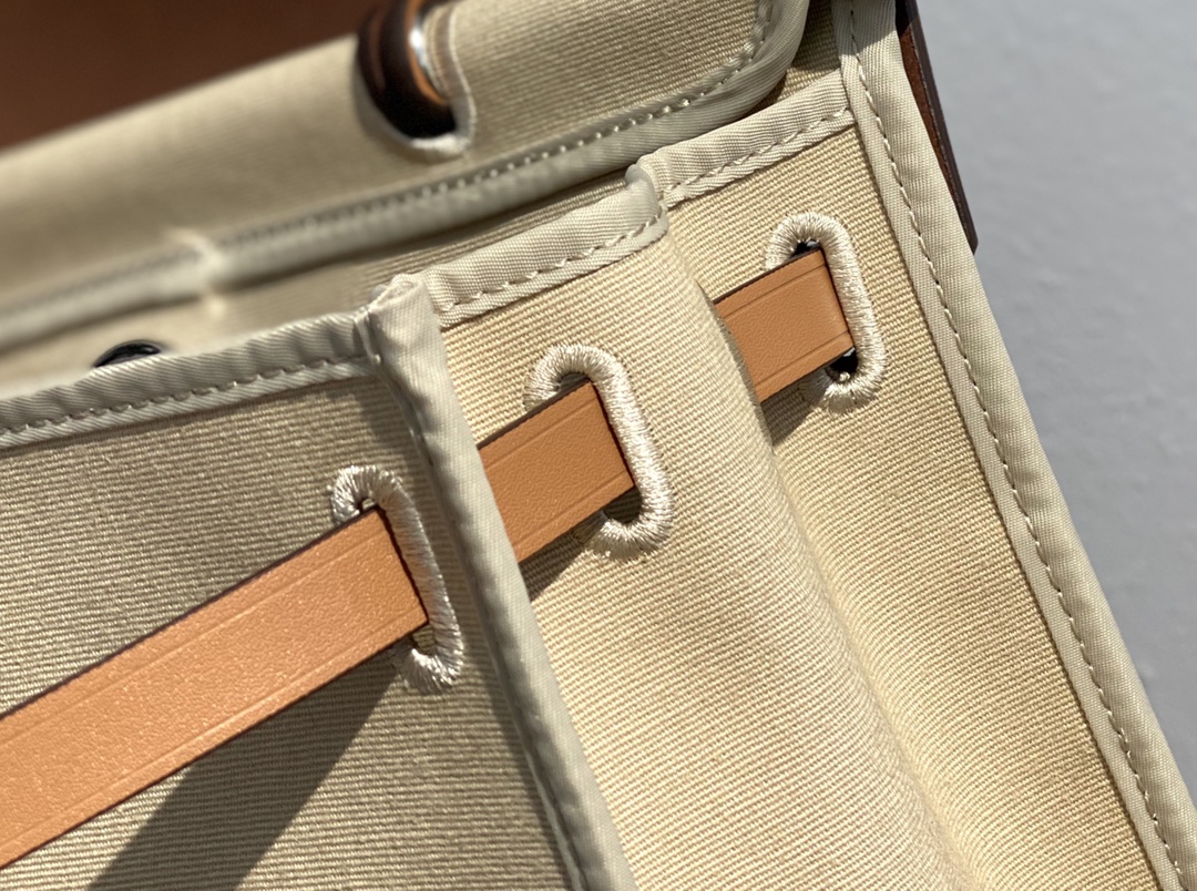 Hermes Herbag Apricot and Brown