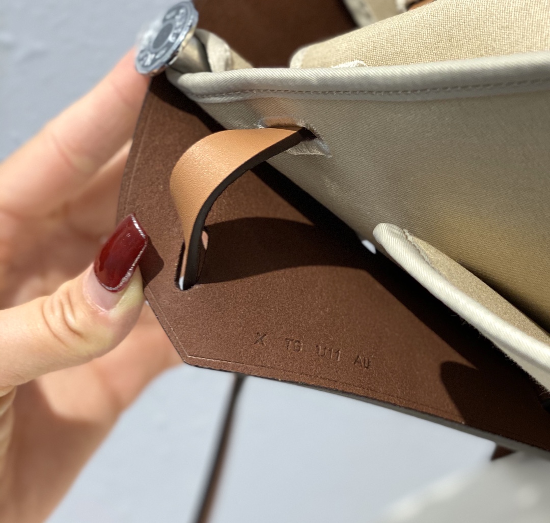 Hermes Herbag Apricot and Brown