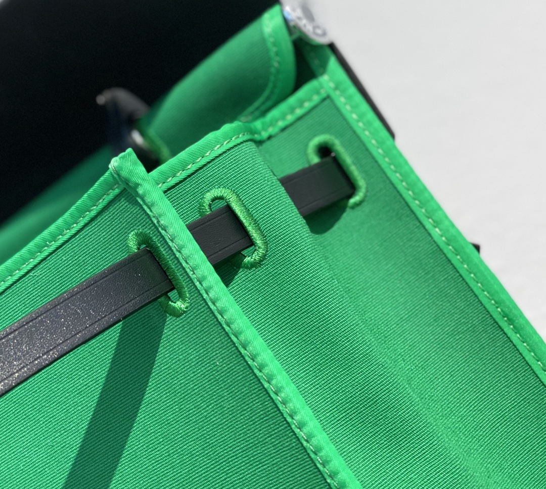 Hermes Herbag Elephant Green and Black