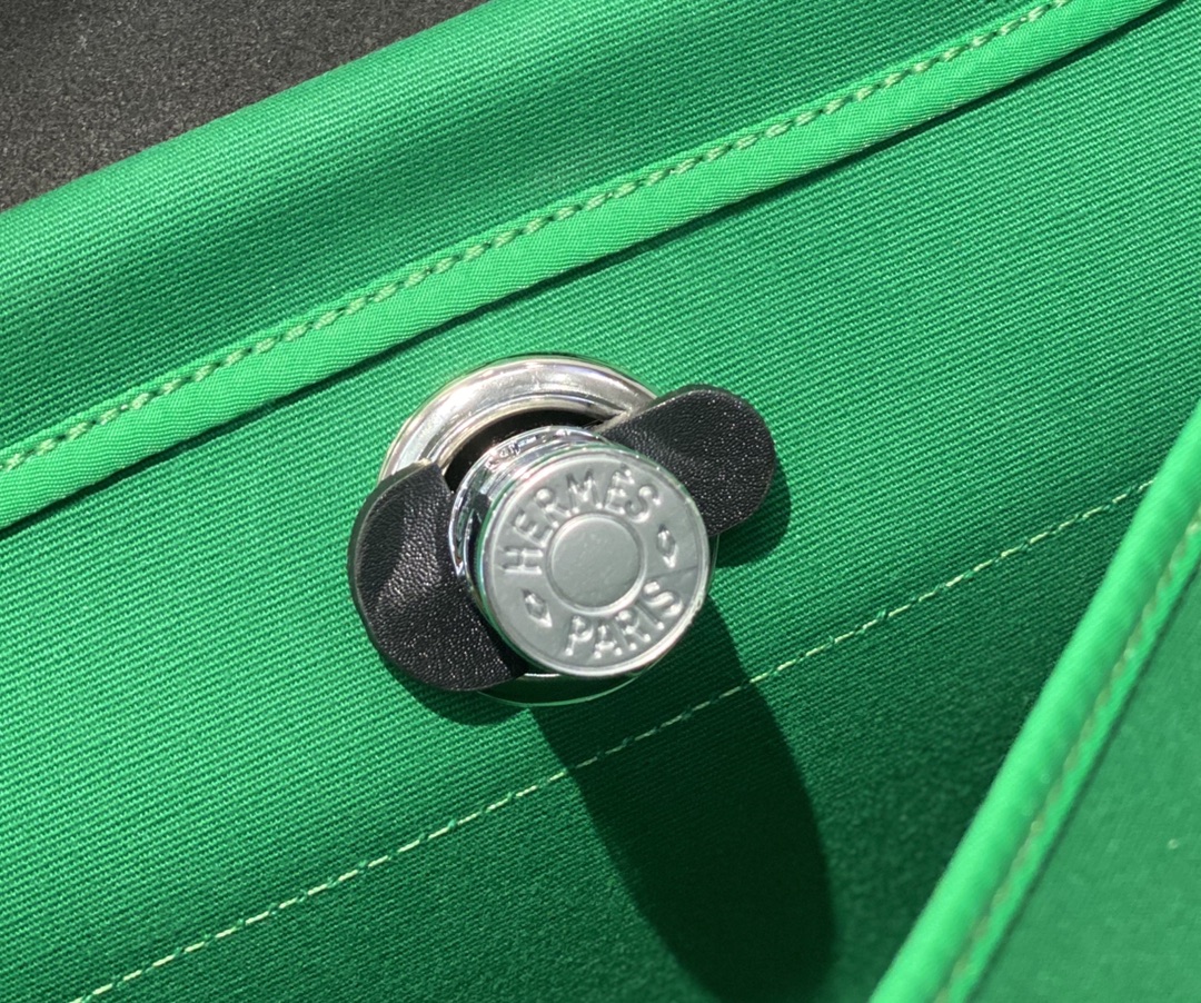 Hermes Herbag Elephant Green and Black