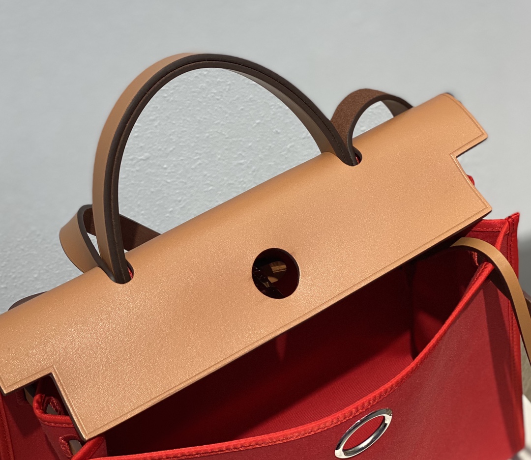 Hermes Herbag Red and Brown