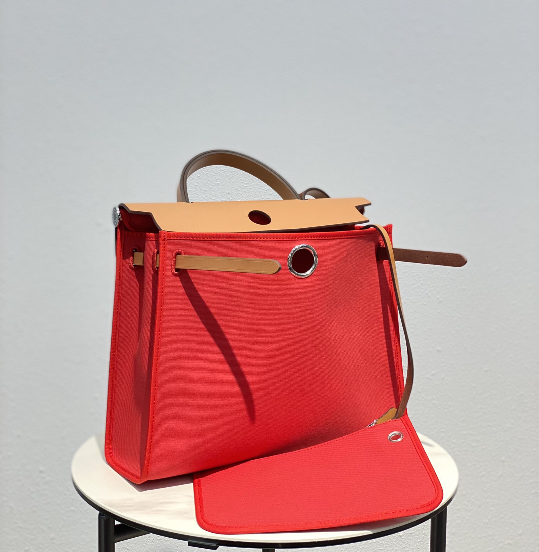 Hermes Herbag Red and Brown