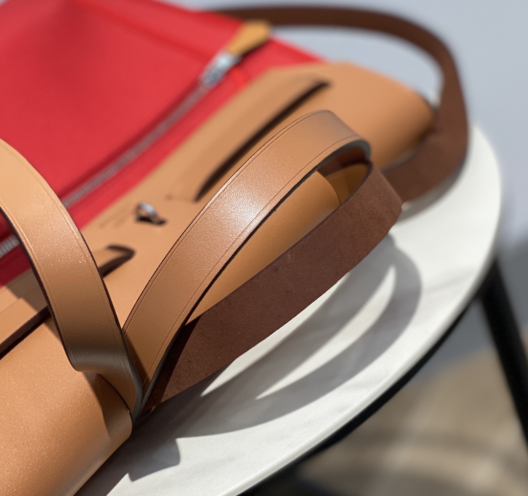 Hermes Herbag Red and Brown