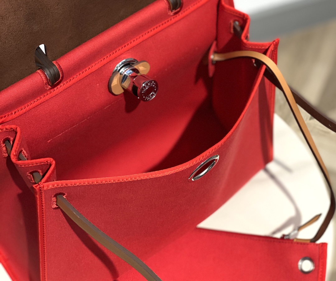 Hermes Herbag Red and Brown