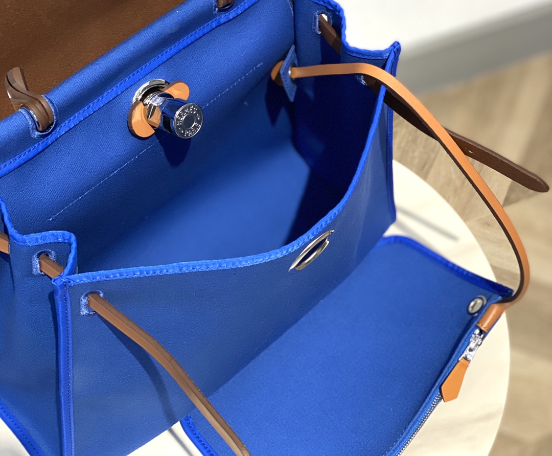 Hermes Herbag Sky Blue and Black