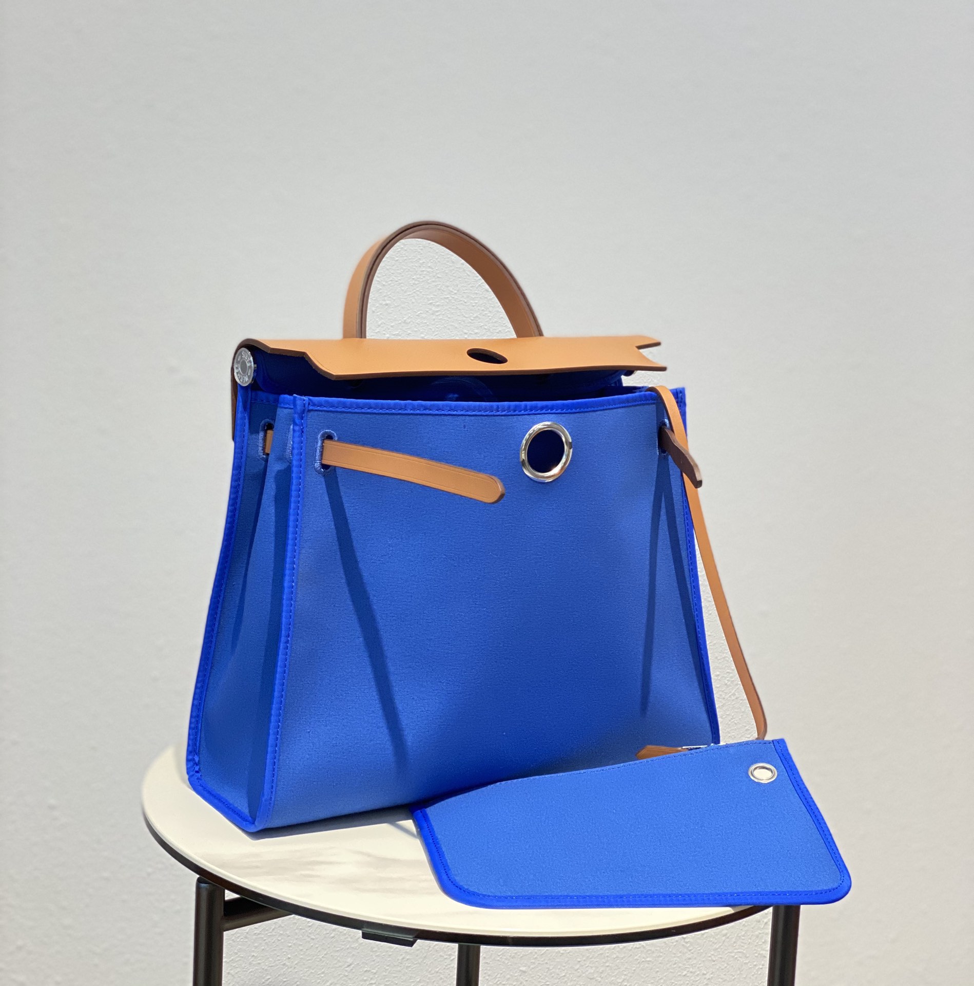 Hermes Herbag Sky Blue and Black