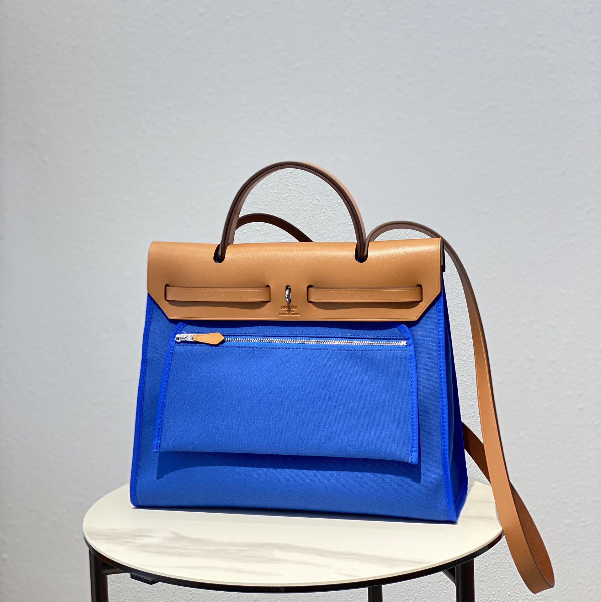 Hermes Herbag Sky Blue and Black