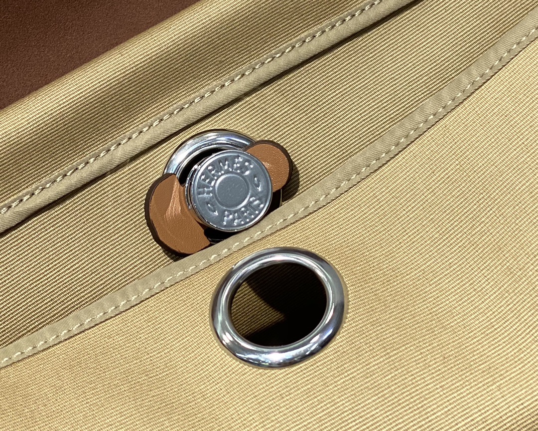 Hermes Herbag Windbreaker Gray and Light Brown