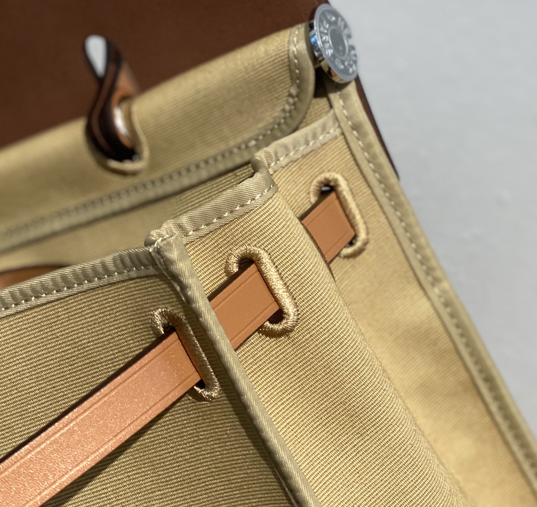 Hermes Herbag Windbreaker Gray and Light Brown