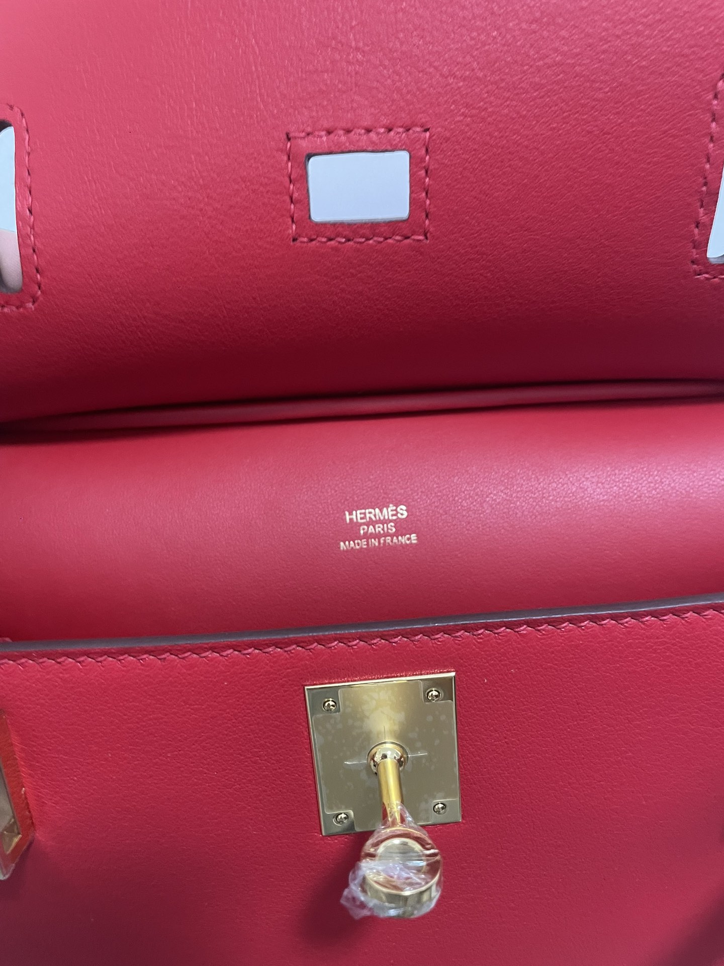 Hermes Jypsiere Mini Handmade Bag In Red Swift Calfskin With Gold