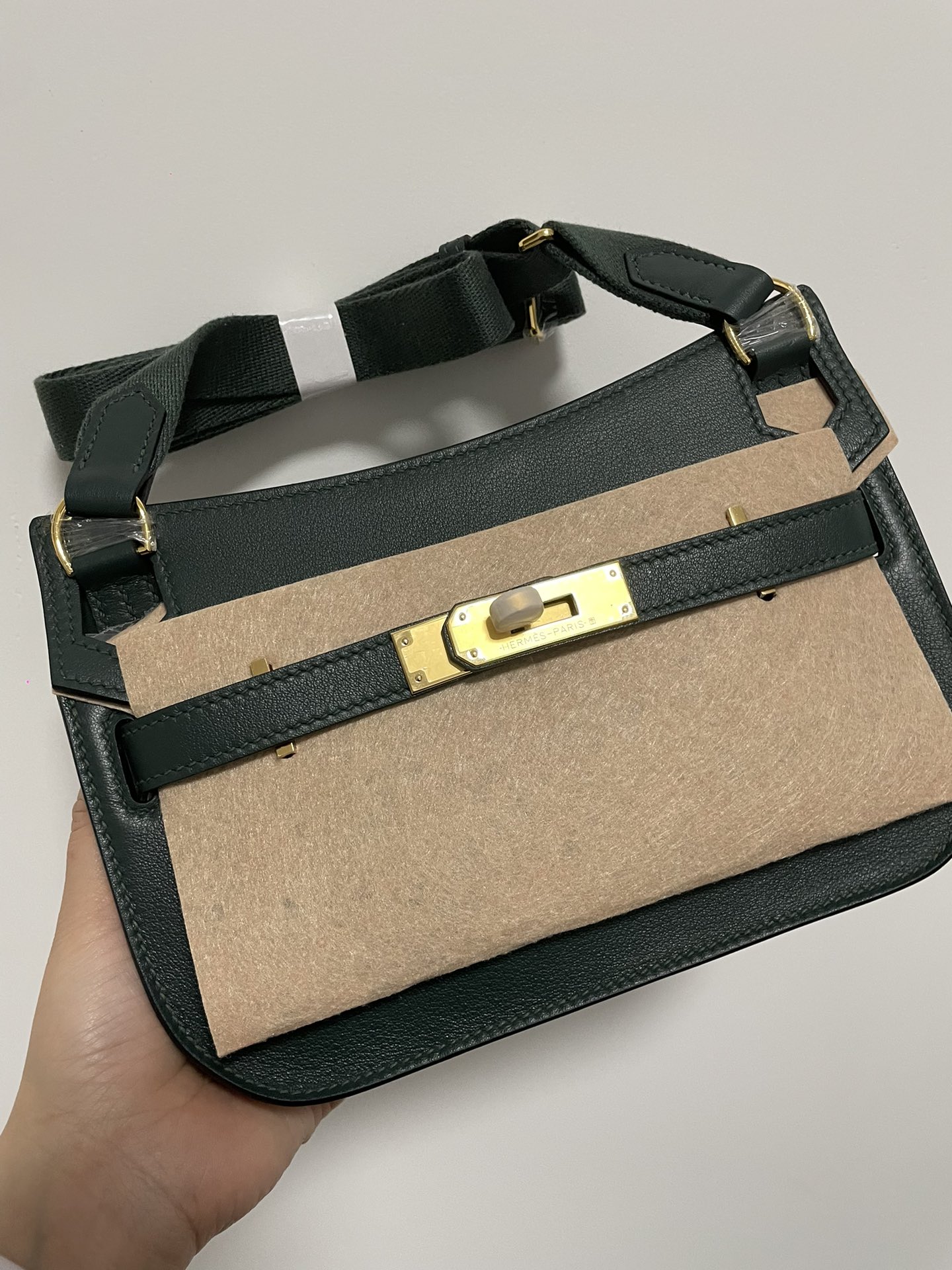 Hermes Jypsiere Mini Handmade Bag In Vert Rousseau Swift Calfskin