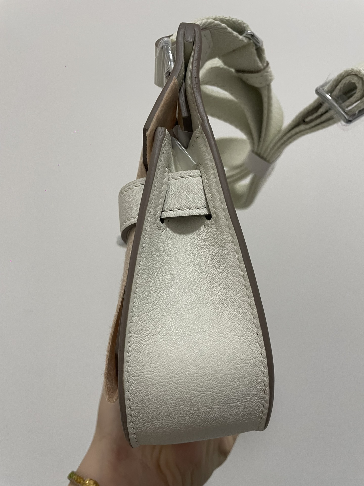 Hermes Jypsiere Mini Handmade Bag In White Swift Calfskin With Silver