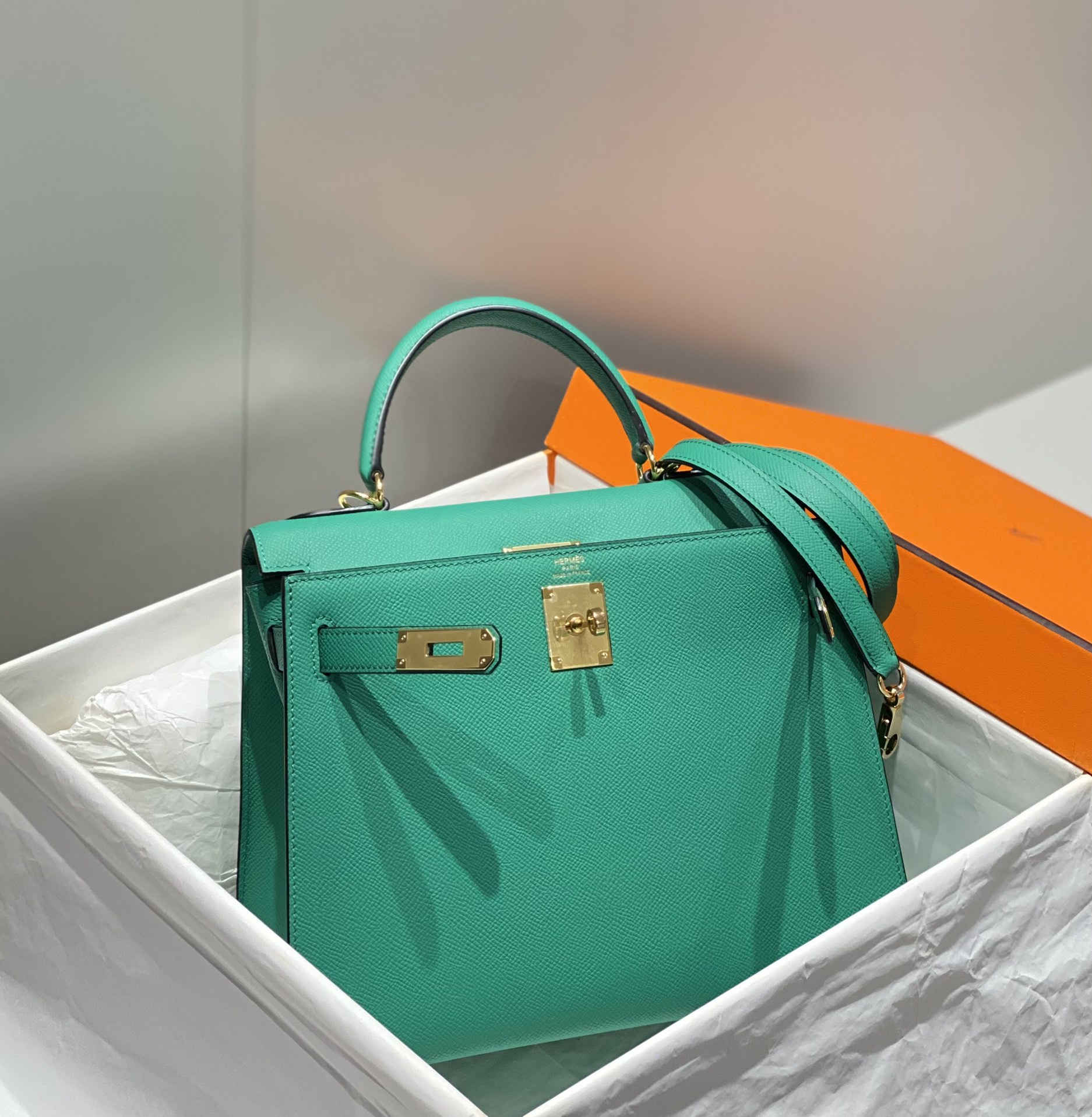 Hermes Kelly 19cm 25cm 28cm Green