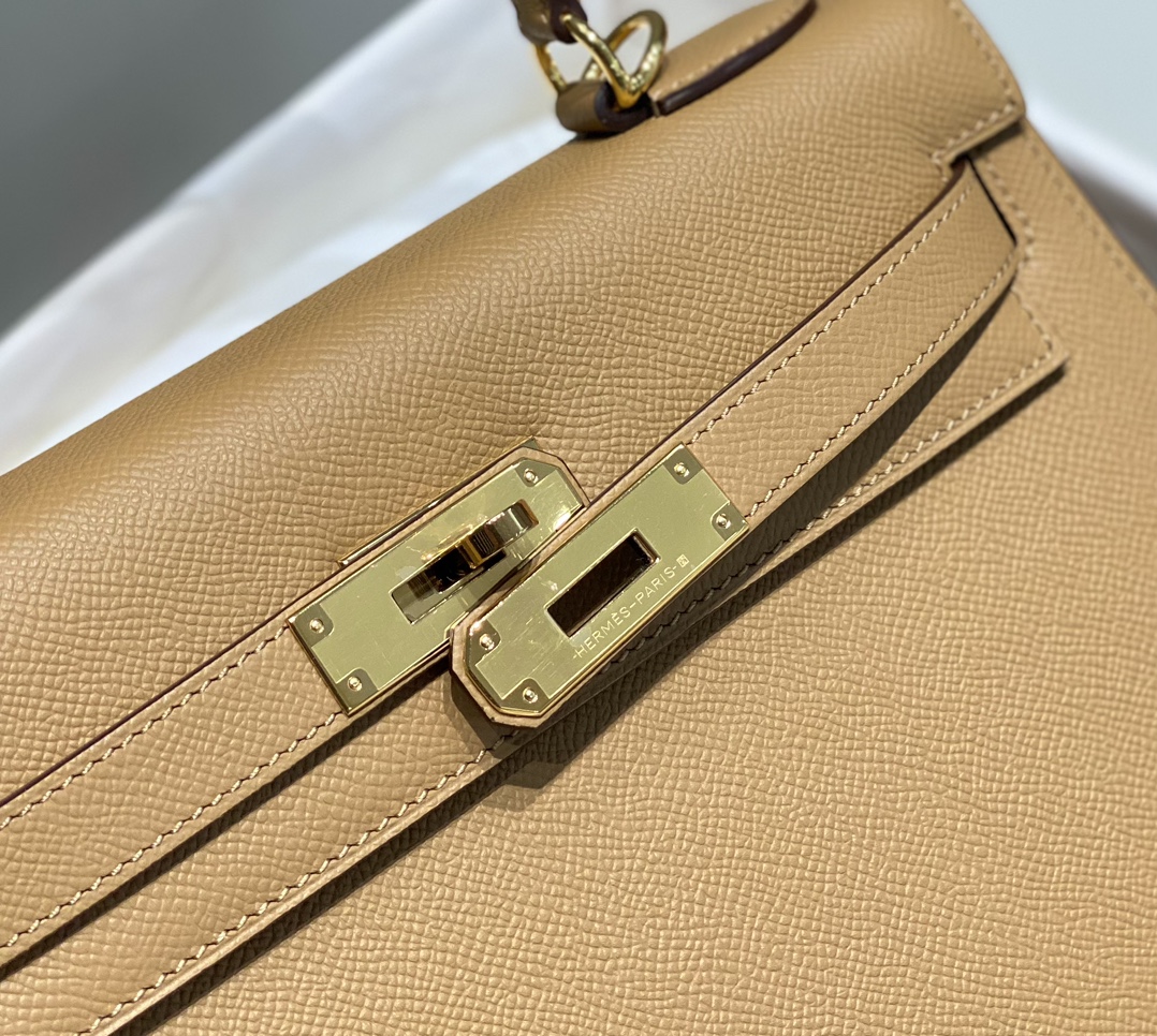 Hermes Kelly 19cm 25cm 28cm Milk Tea Gray