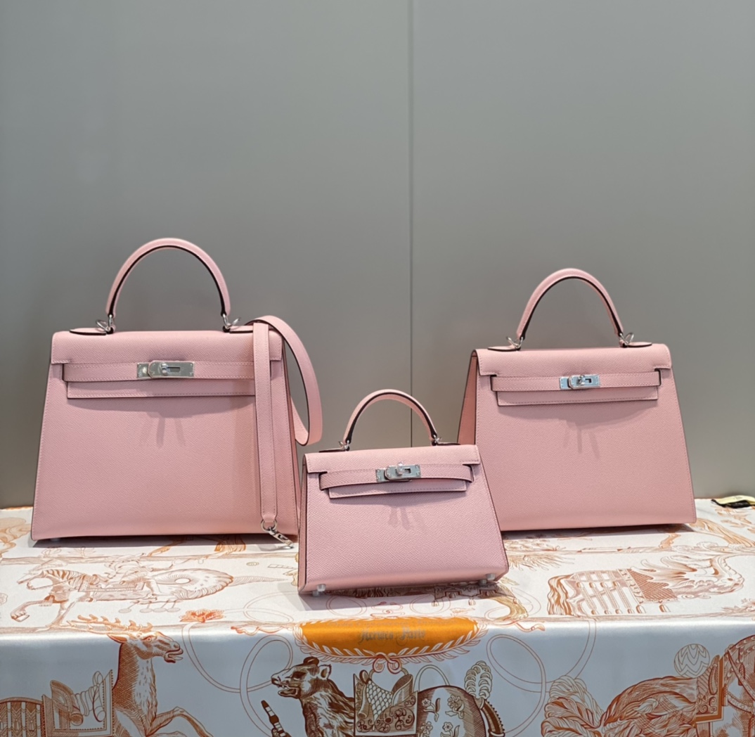 Hermes Kelly 19cm 25cm 28cm Pink