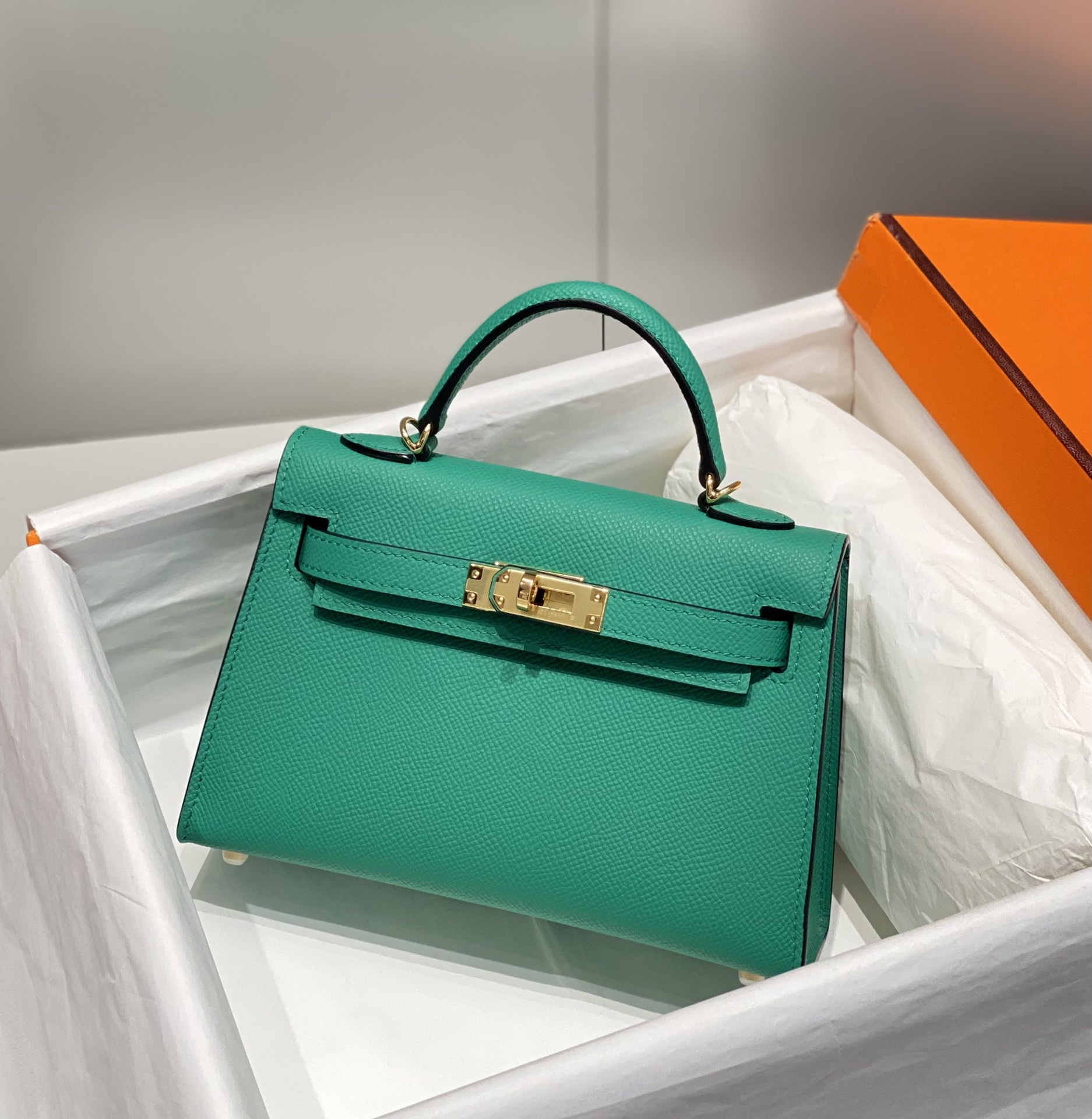 Hermes Kelly 19cm Green