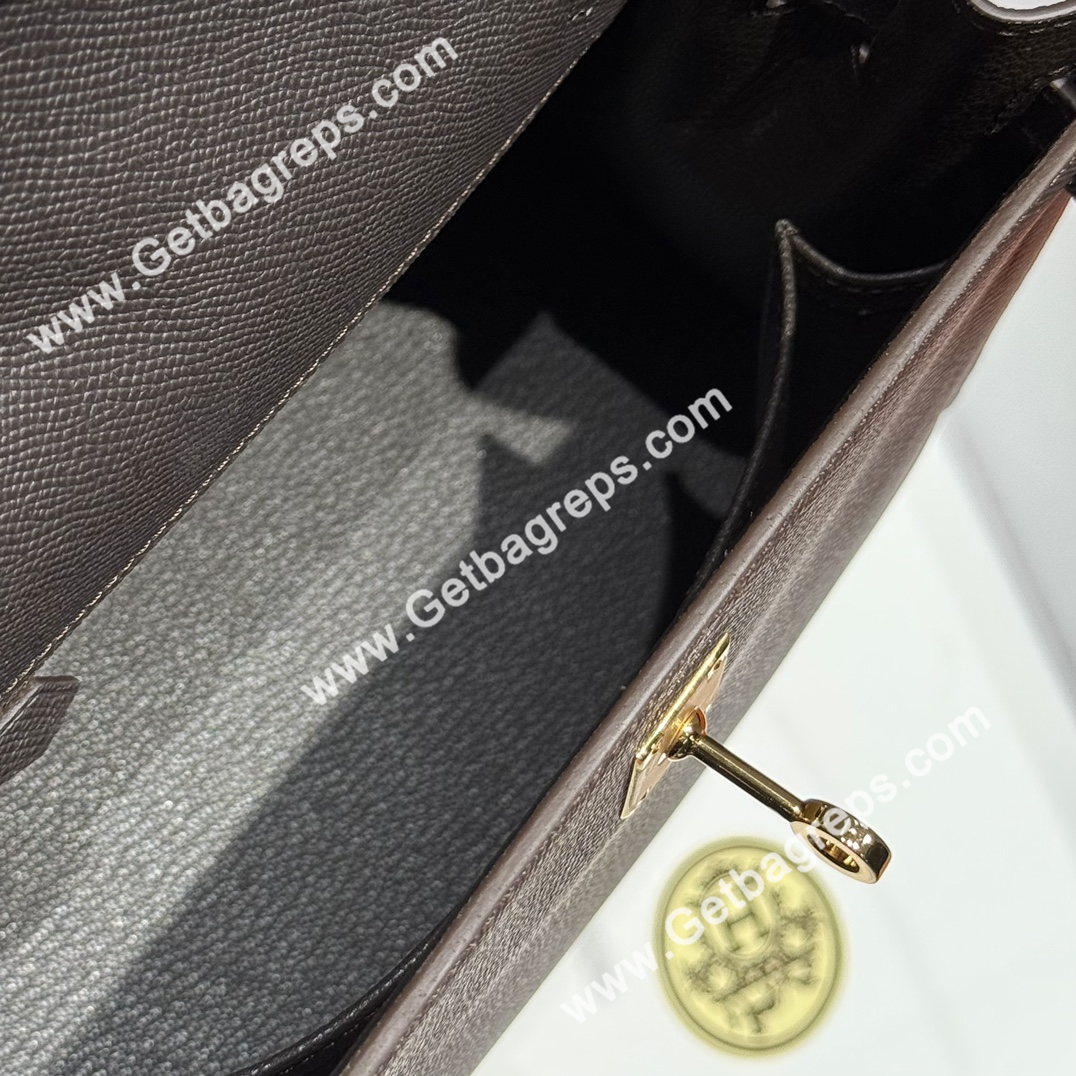 Hermes Kelly 25cm Epsom Leather Ebony with Gold