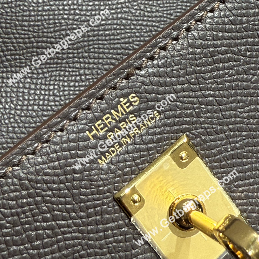 Hermes Kelly 25cm Epsom Leather Ebony with Gold