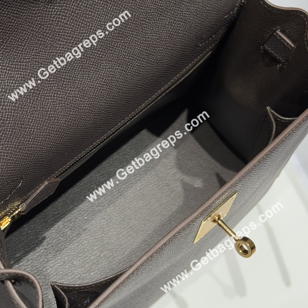 Hermes Kelly 28cm Epsom Leather Ebony with Gold