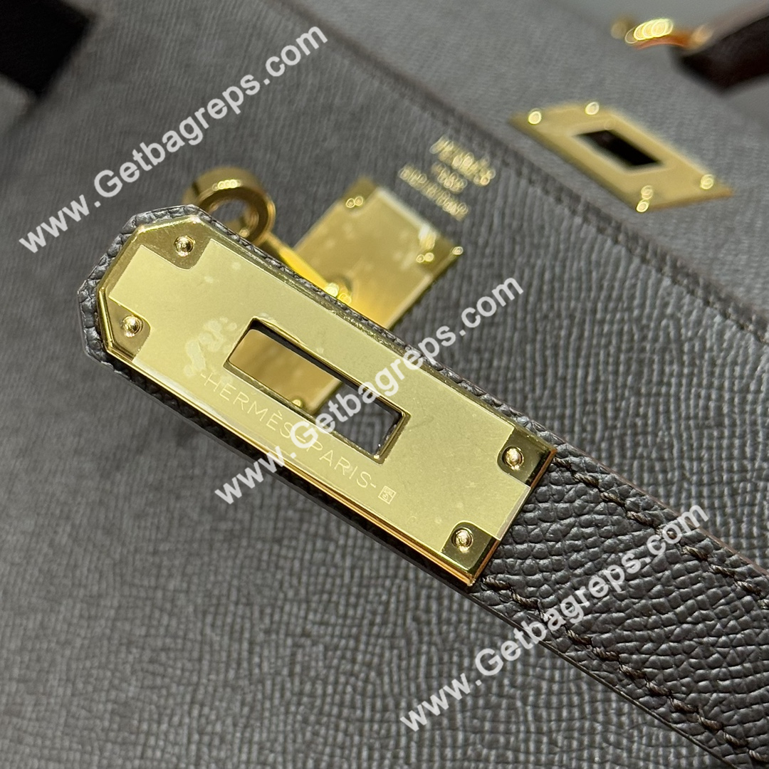 Hermes Kelly 28cm Epsom Leather Ebony with Gold