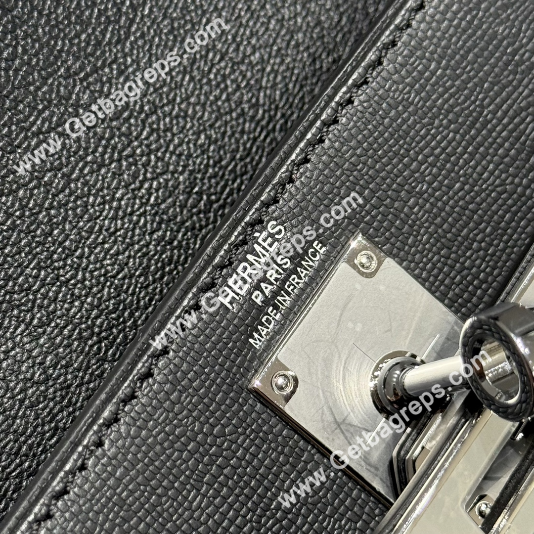 Hermes Kelly Elan In Black With Silver