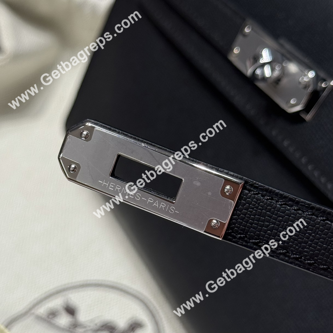 Hermes Kelly Elan In Black With Silver