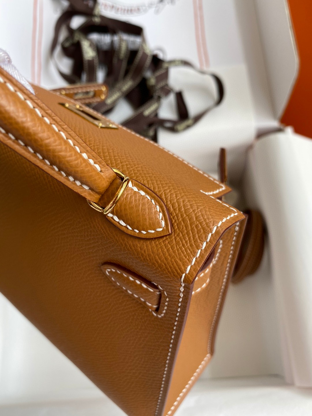 Hermes Kelly Mini II Bag Epsom Leather Brown With Gold