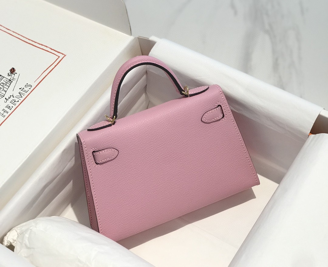 Hermes Kelly Mini II Bag Epsom Leather Pink With Gold