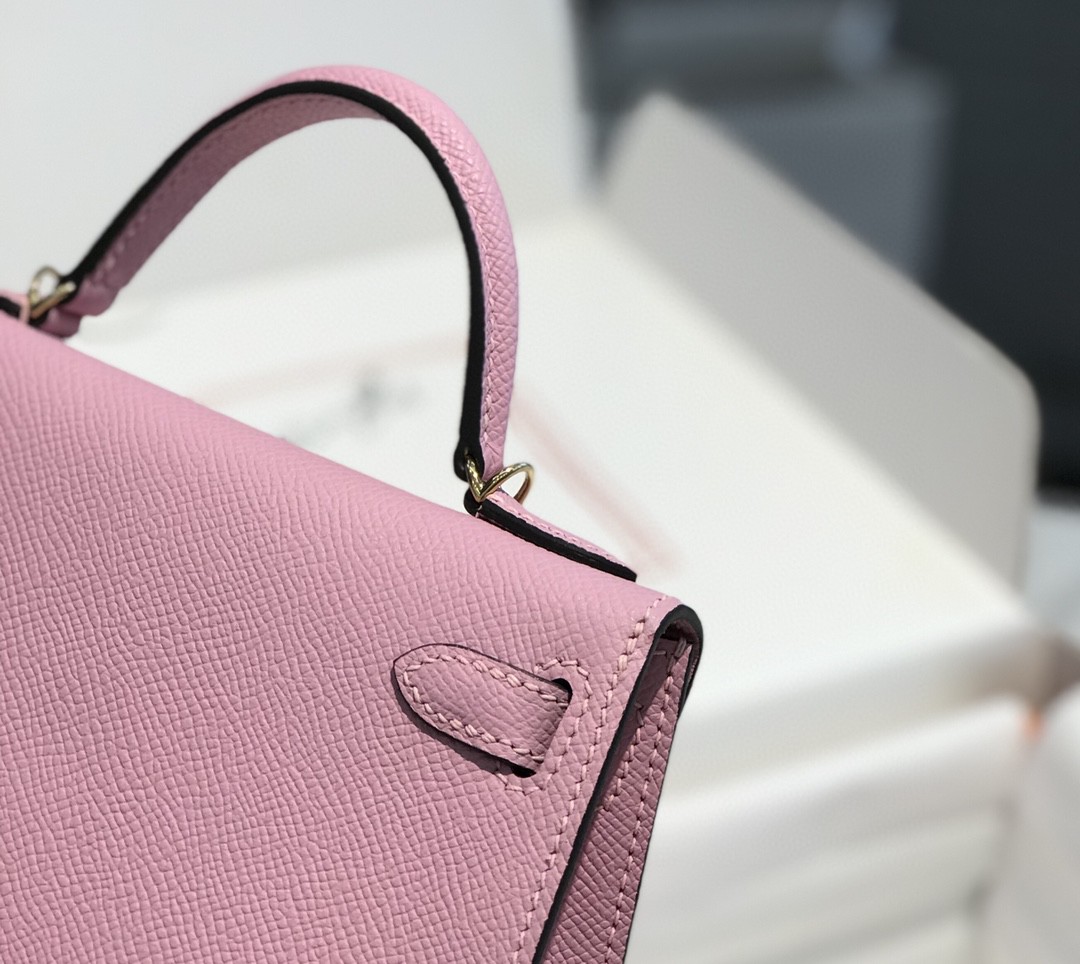 Hermes Kelly Mini II Bag Epsom Leather Pink With Gold