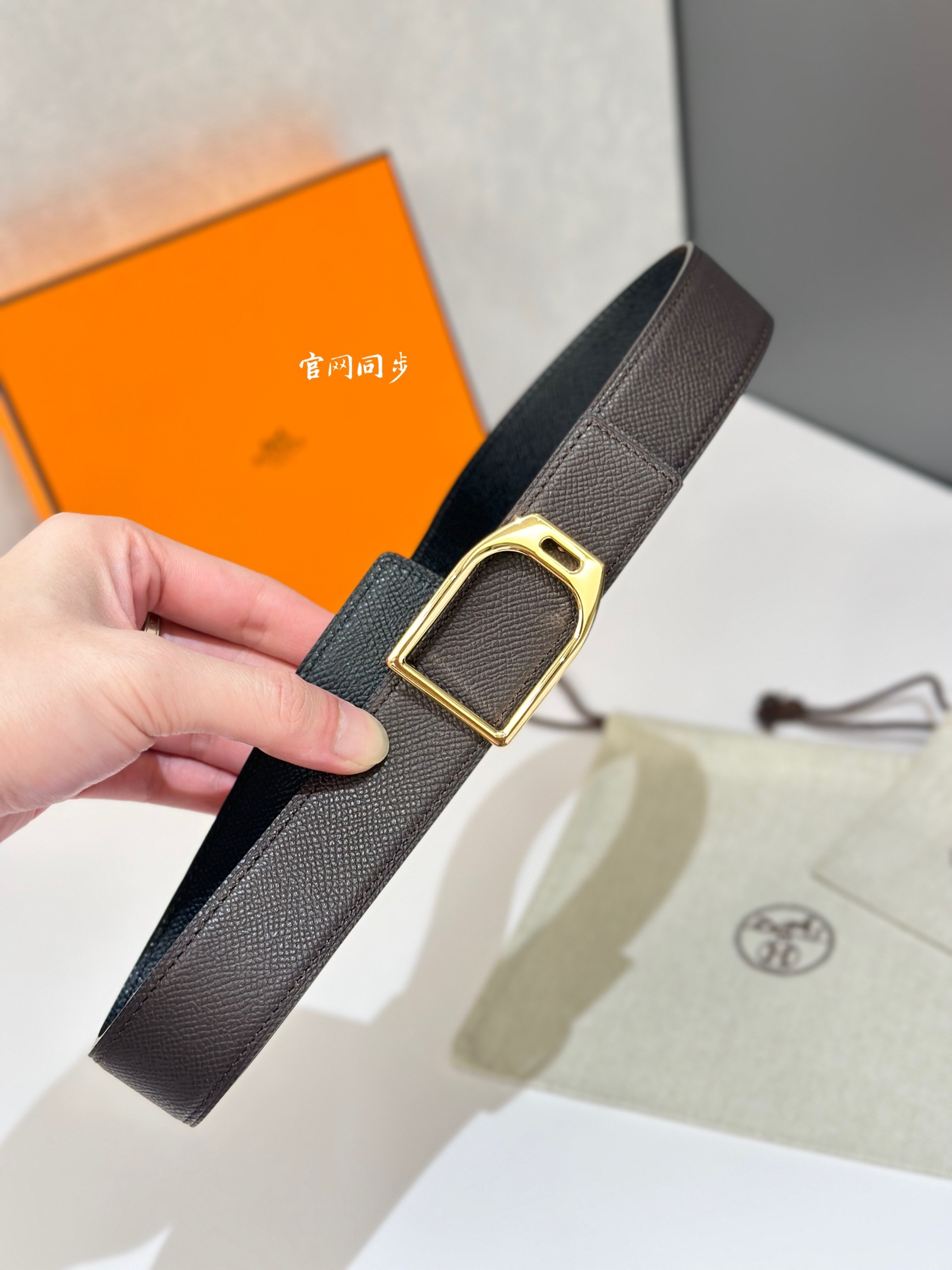 Hermes Mens Leather Belts Width 32mm -0206