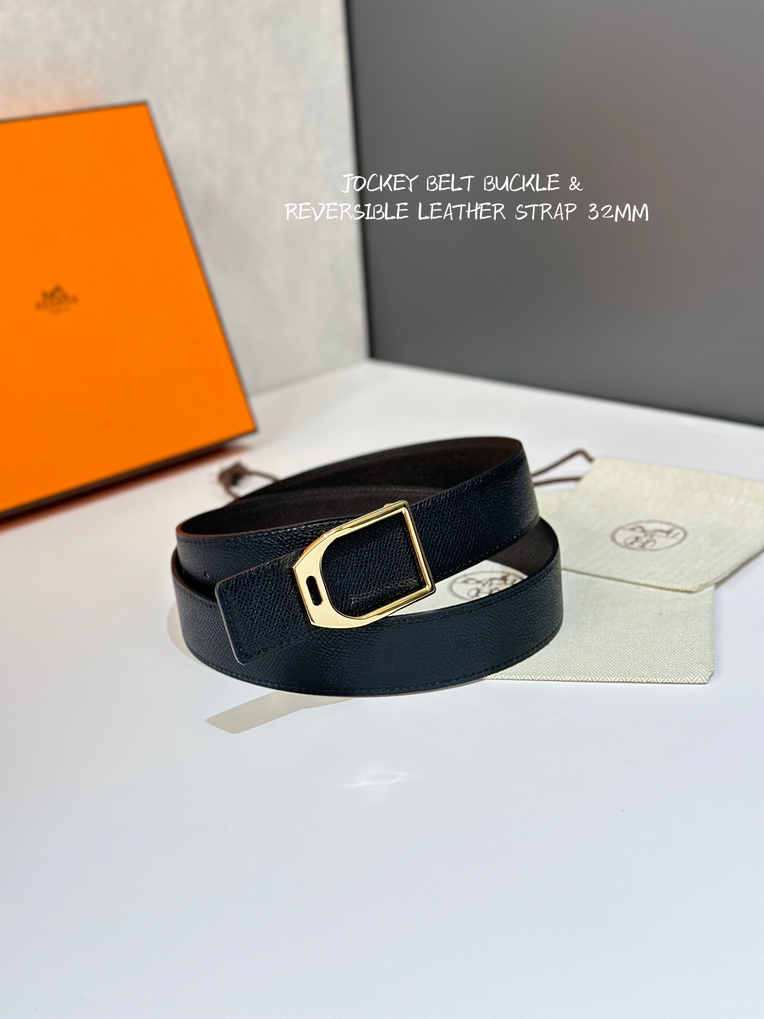 Hermes Mens Leather Belts Width 32mm -0206