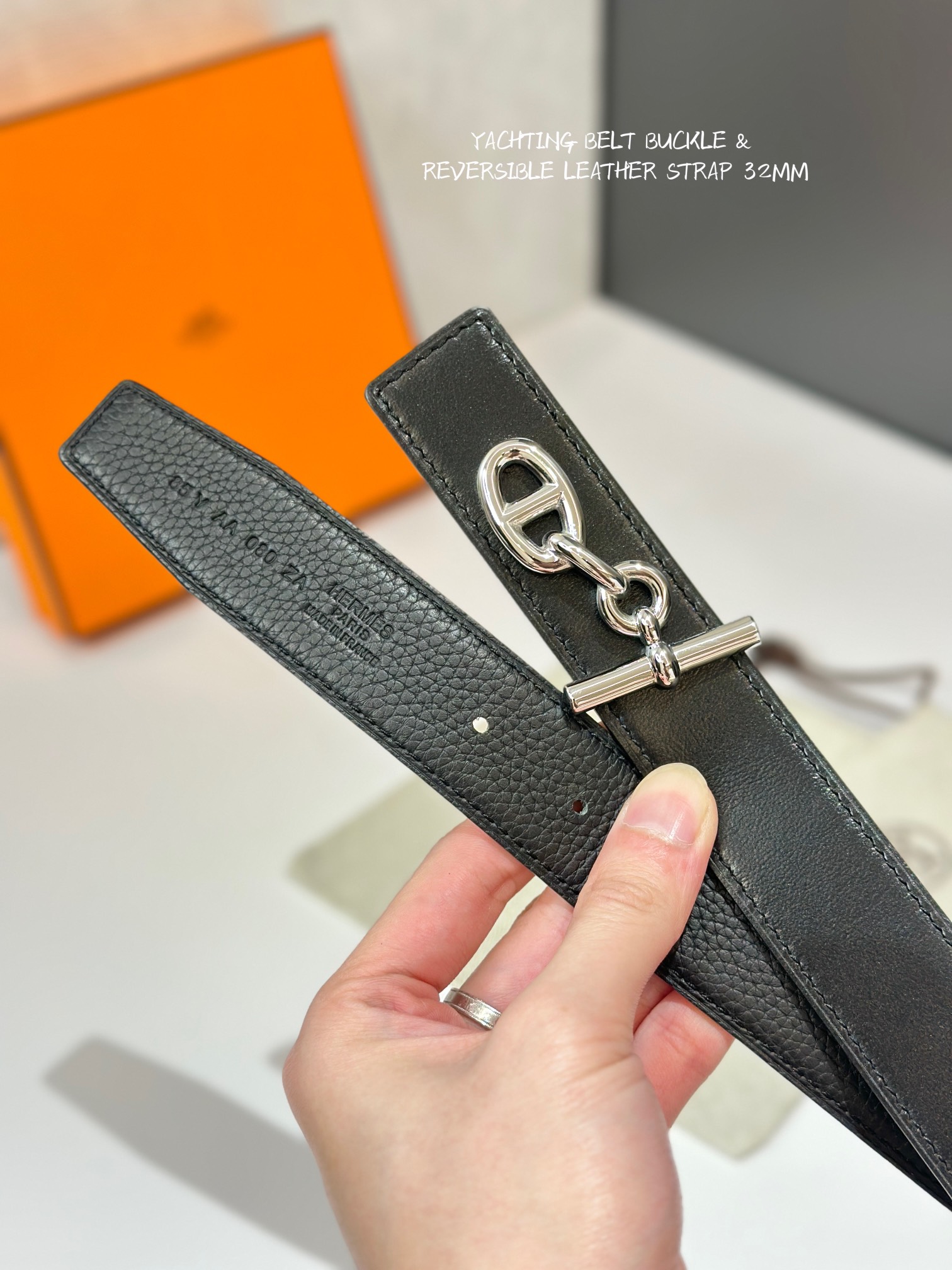 Hermes Mens Leather Belts Width 32mm -0208