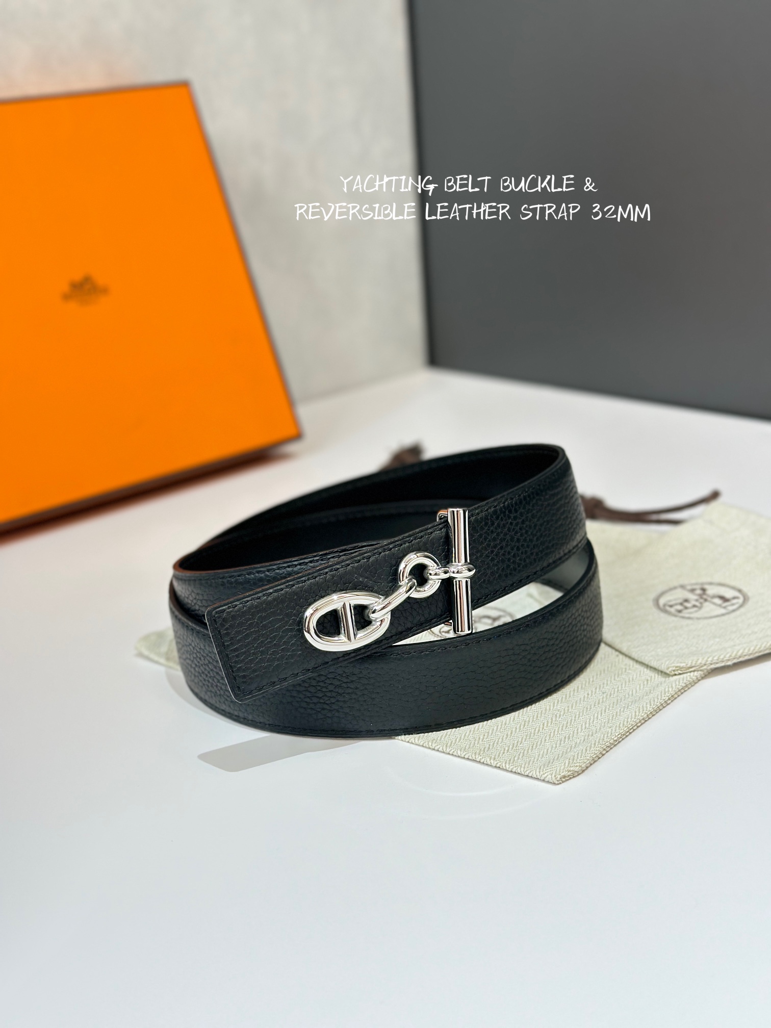 Hermes Mens Leather Belts Width 32mm -0208