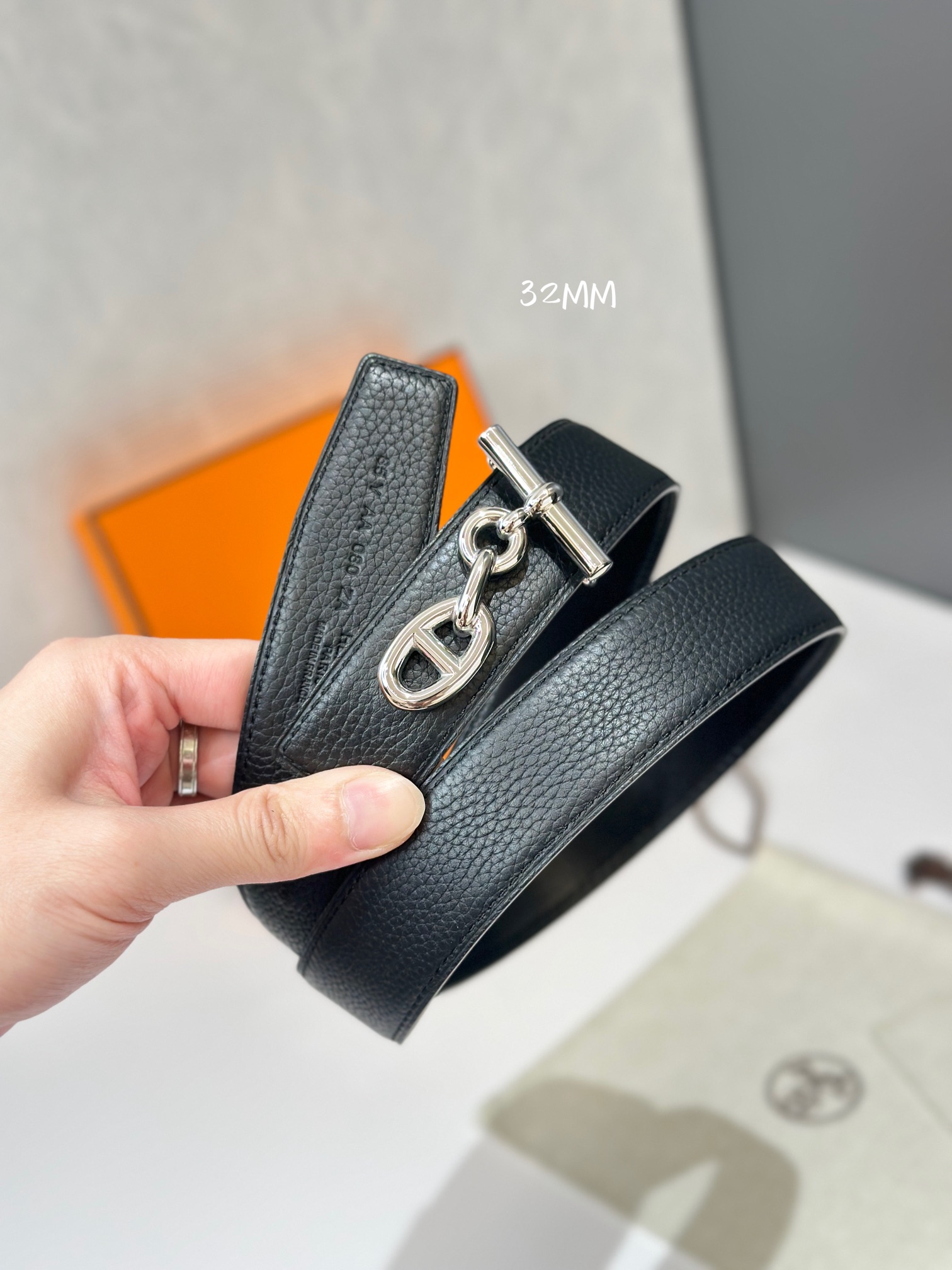 Hermes Mens Leather Belts Width 32mm -0208