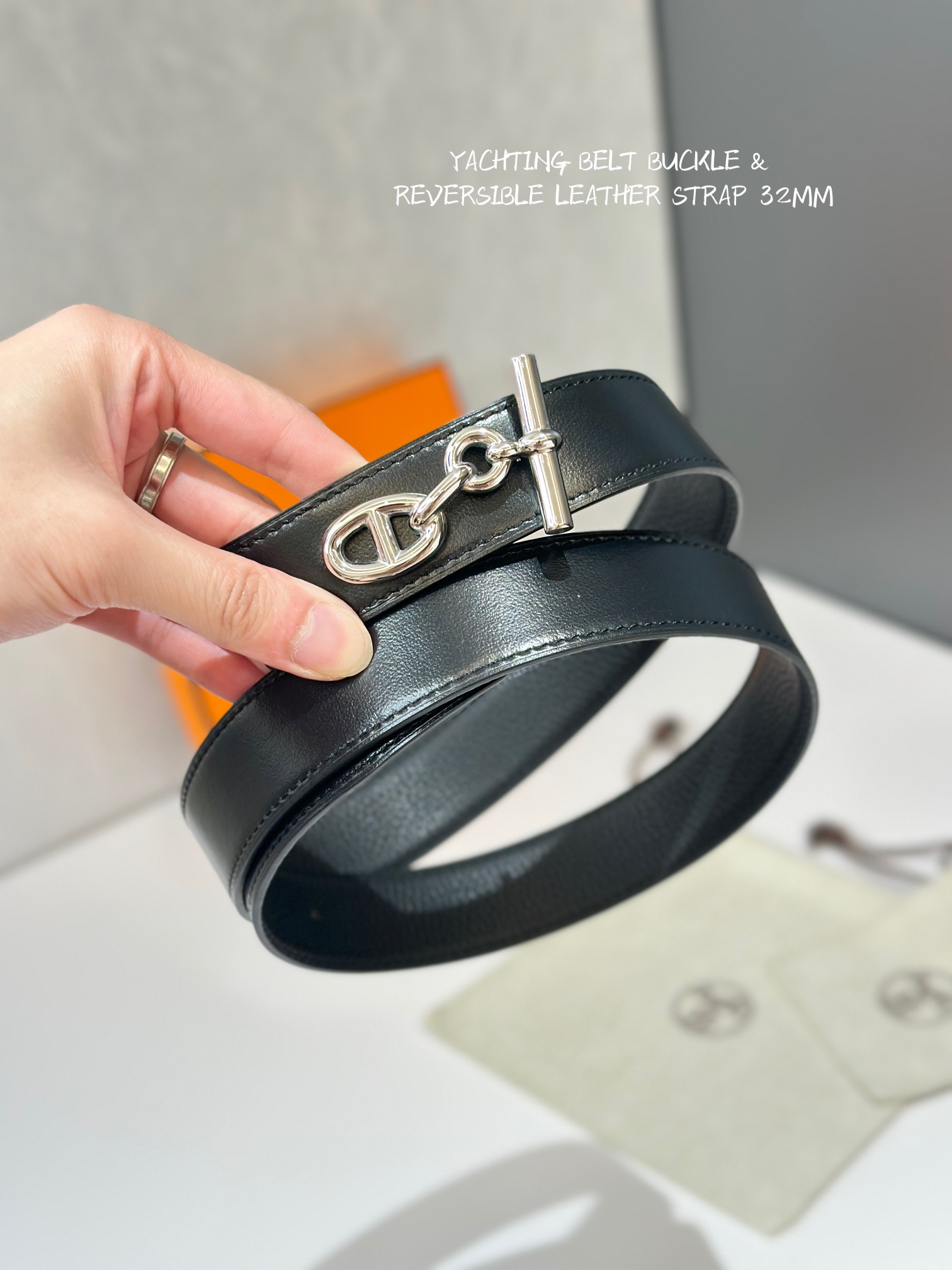 Hermes Mens Leather Belts Width 32mm -0208