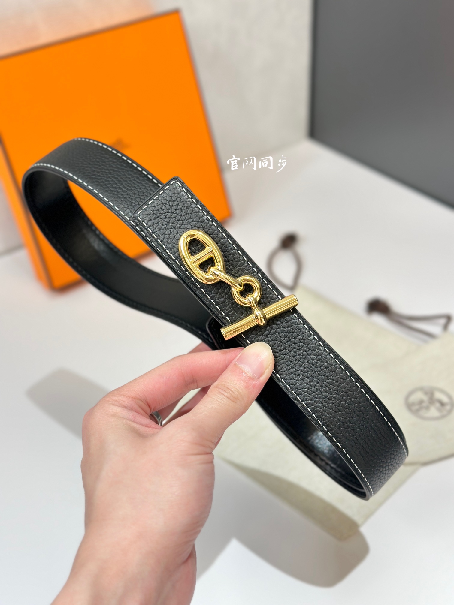Hermes Mens Leather Belts Width 32mm -0209