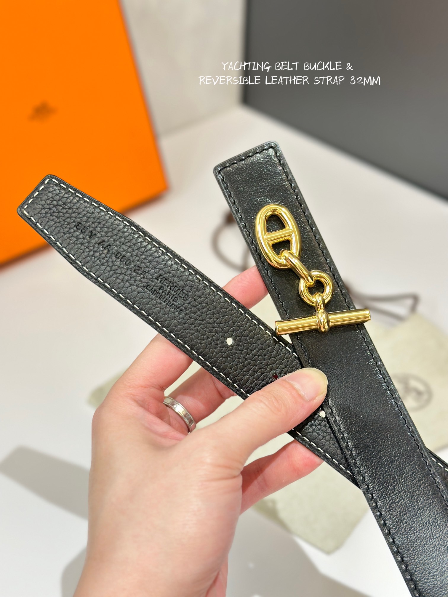 Hermes Mens Leather Belts Width 32mm -0209