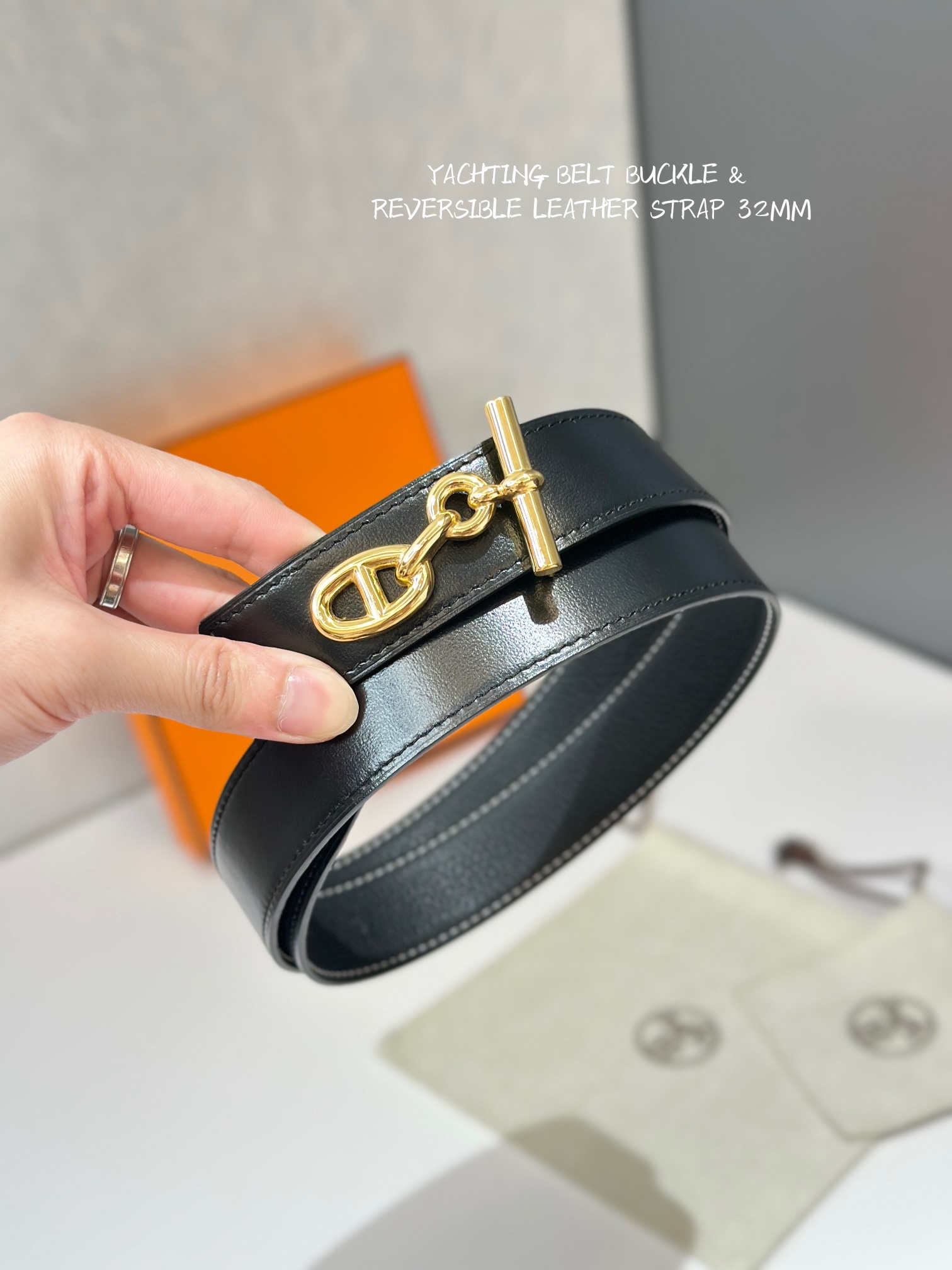 Hermes Mens Leather Belts Width 32mm -0209