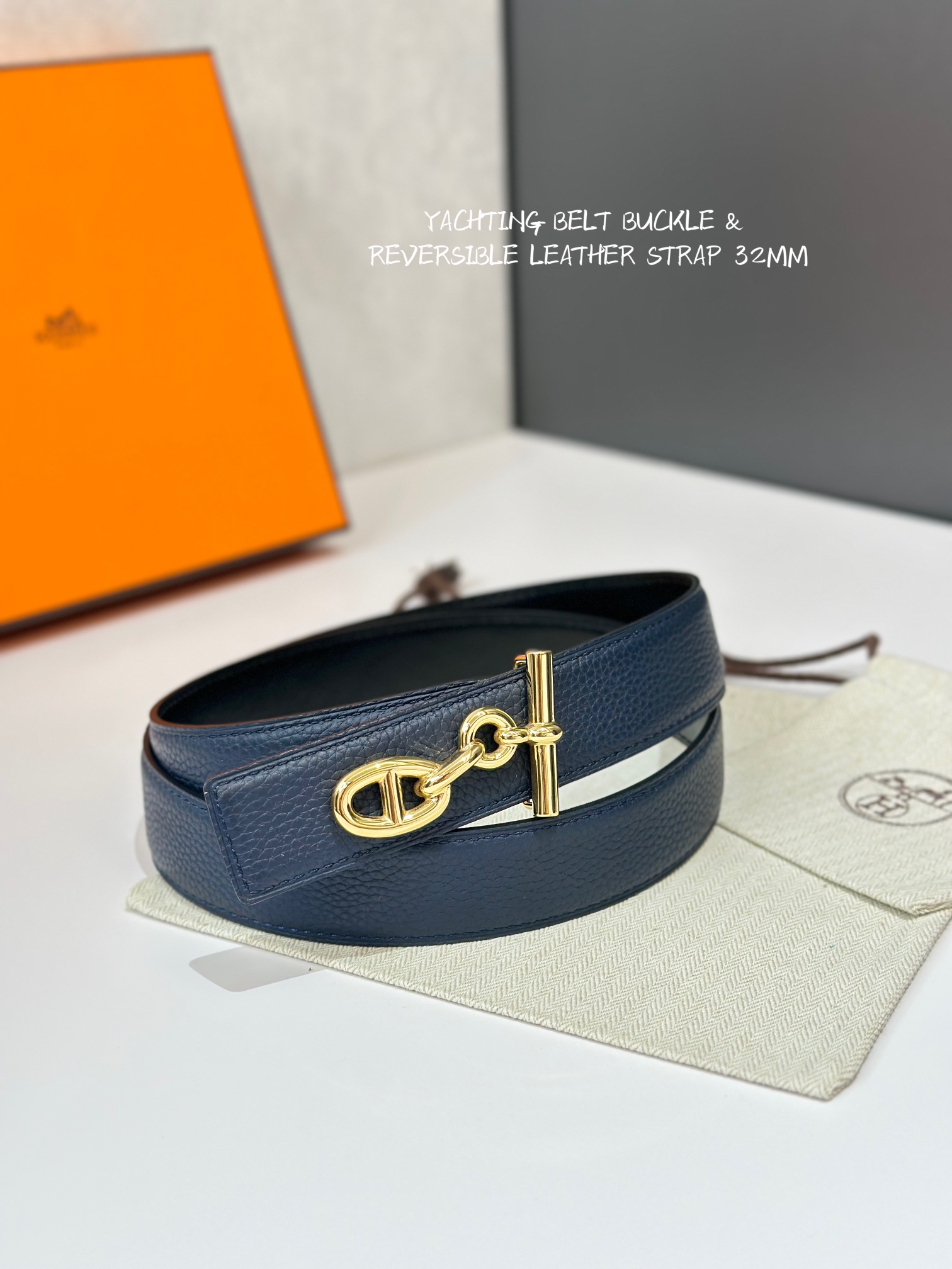 Hermes Mens Leather Belts Width 32mm -0211