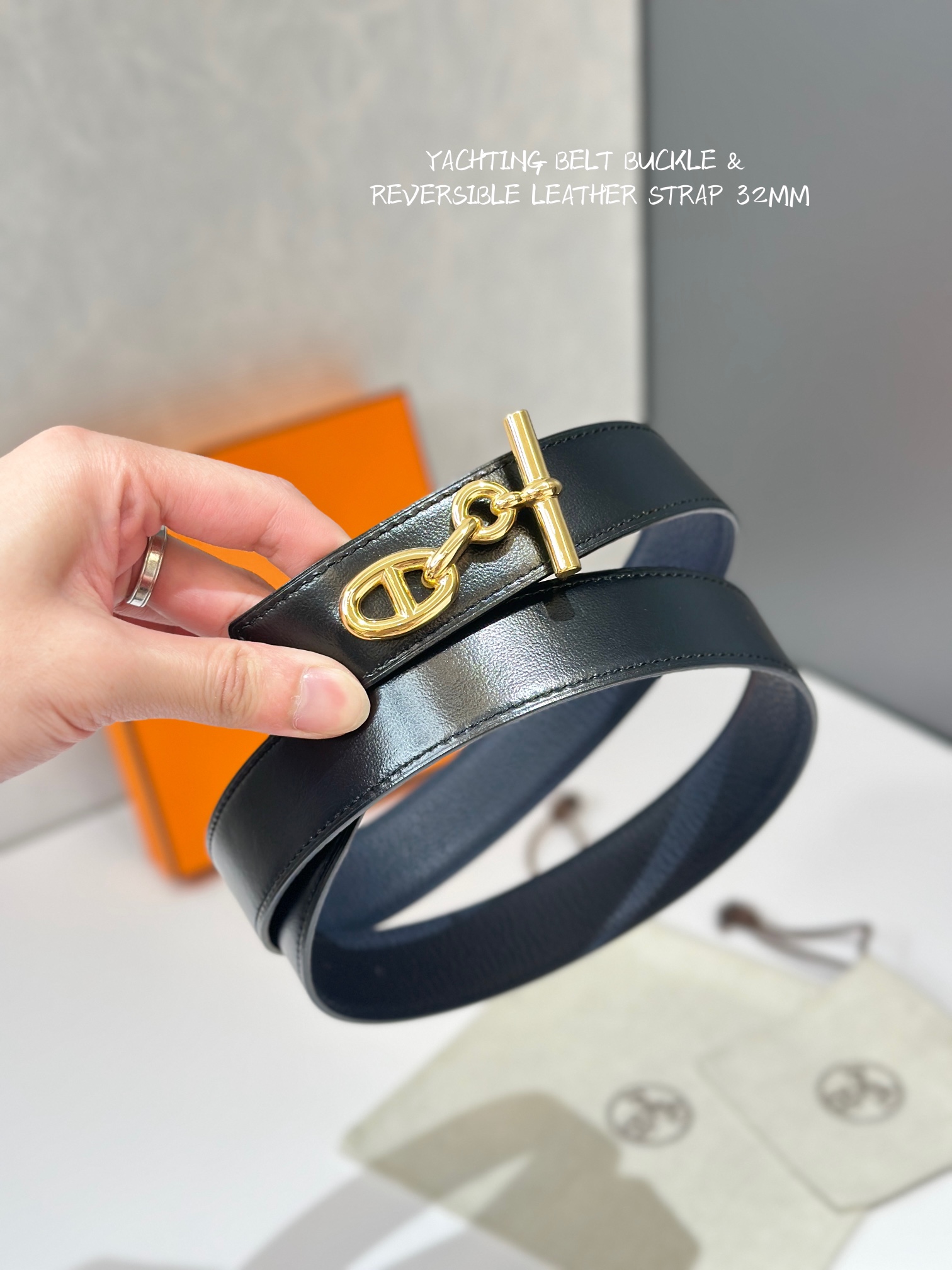 Hermes Mens Leather Belts Width 32mm -0211