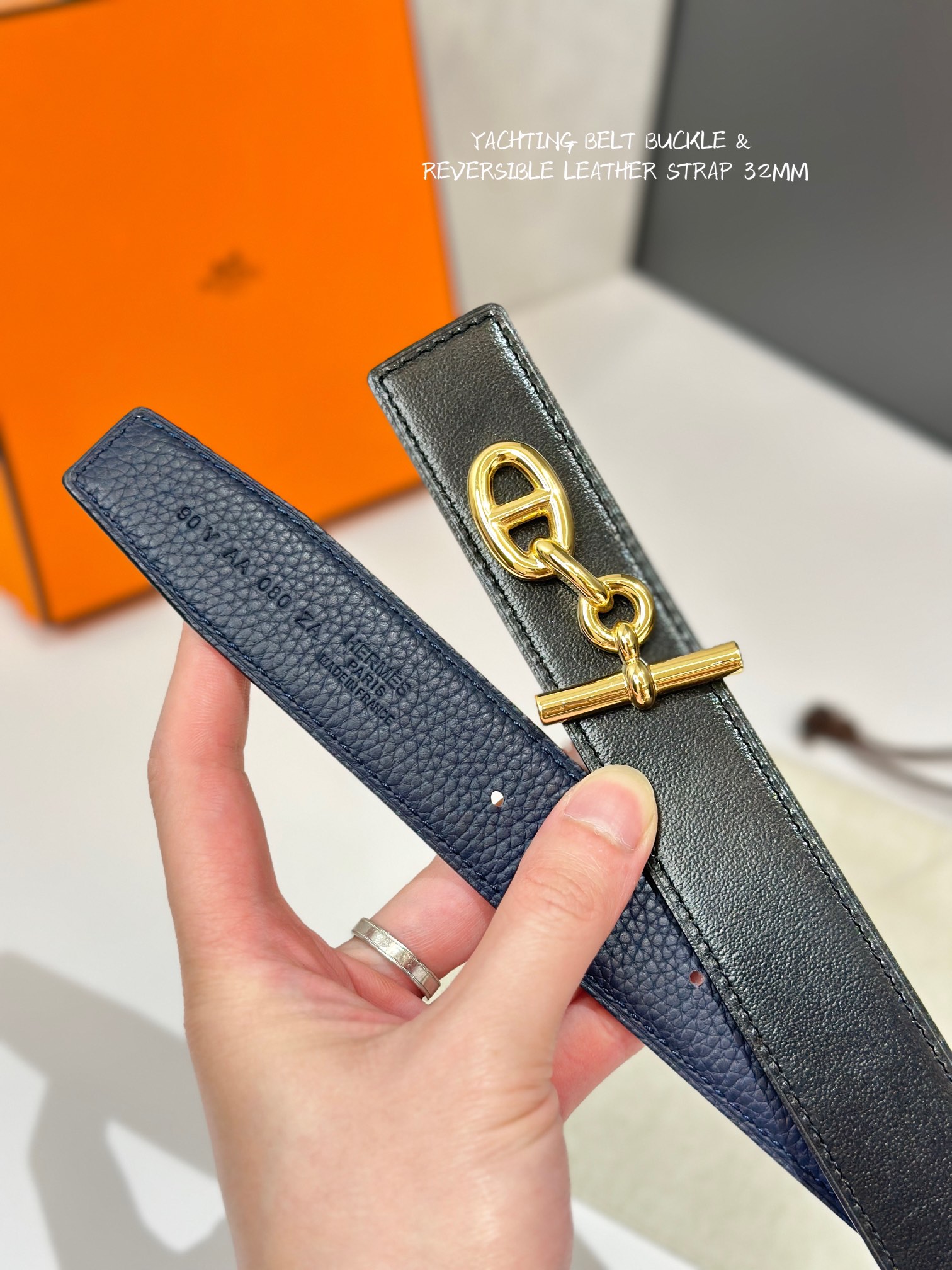 Hermes Mens Leather Belts Width 32mm -0211