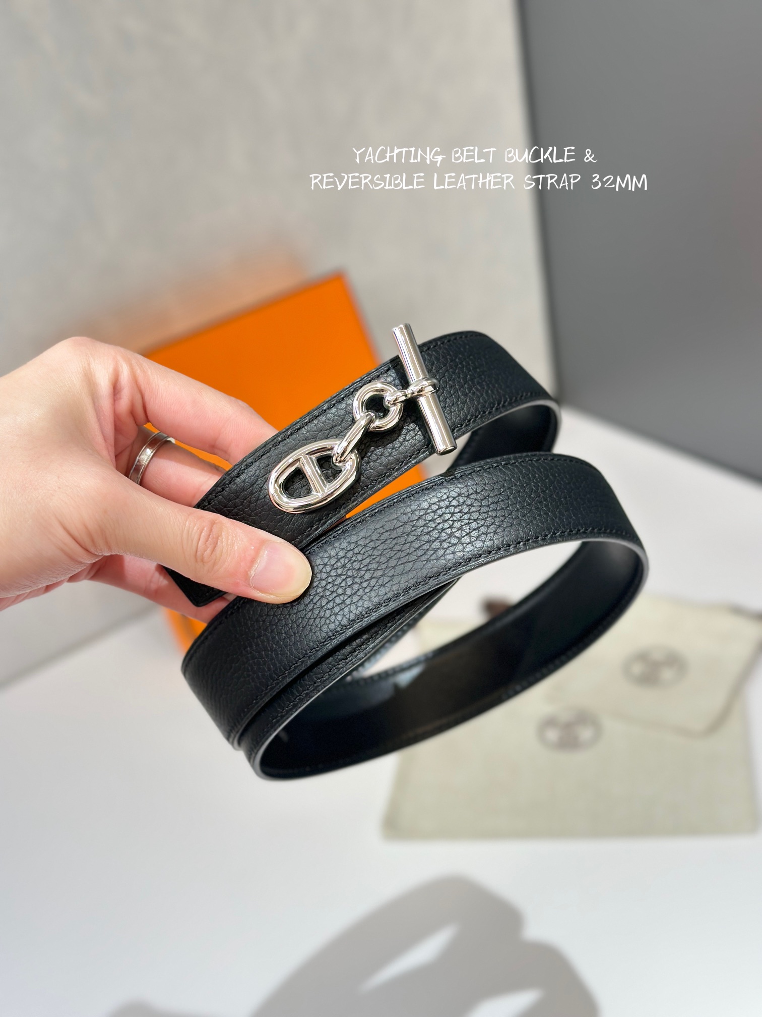 Hermes Mens Leather Belts Width 32mm -0217