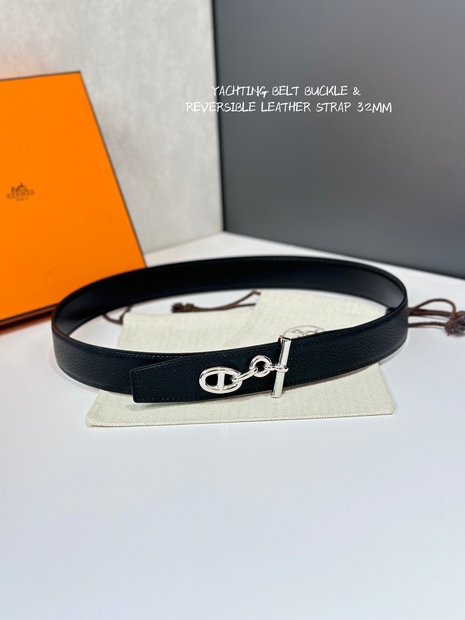 Hermes Mens Leather Belts Width 32mm -0217