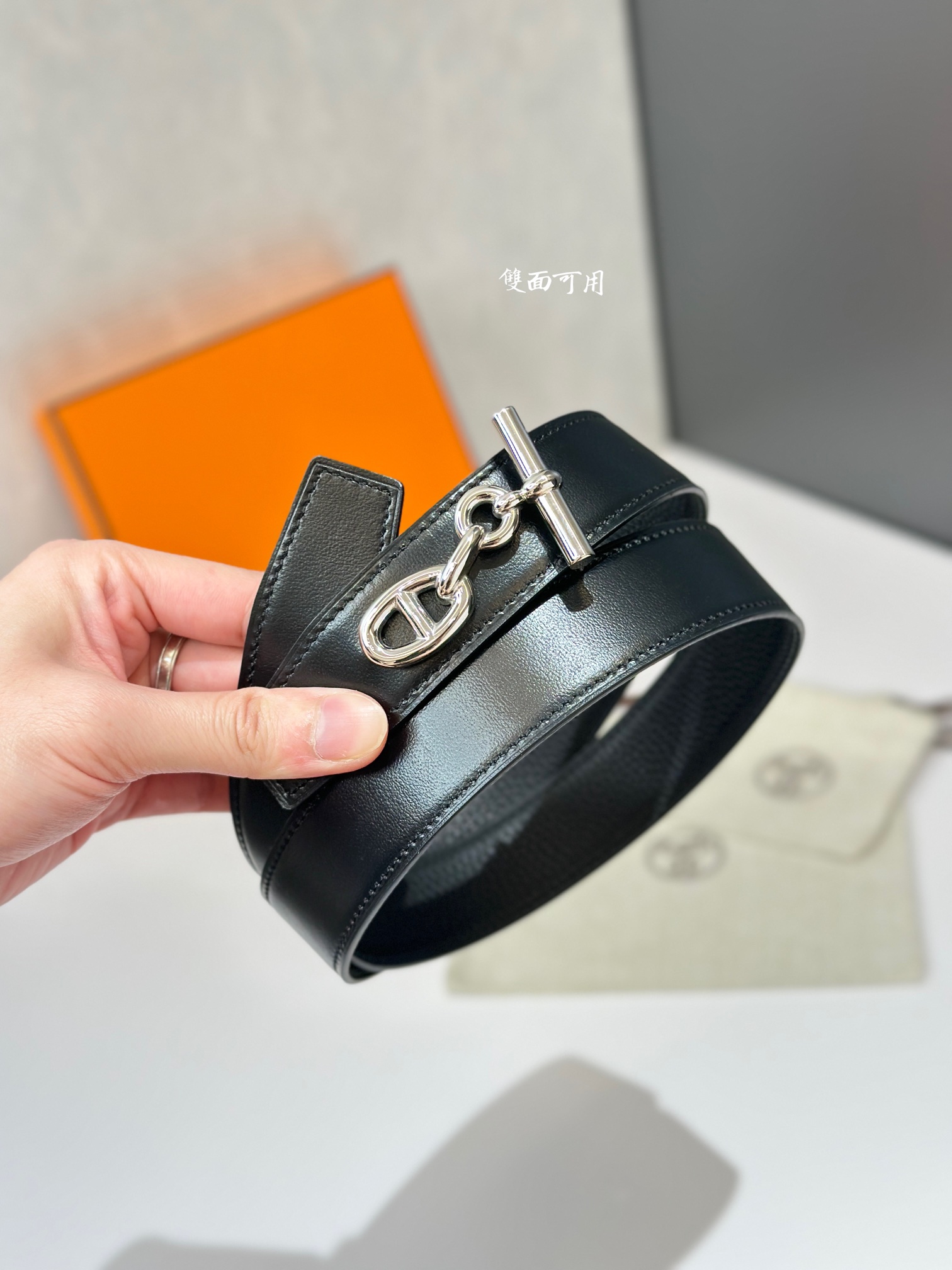 Hermes Mens Leather Belts Width 32mm -0217