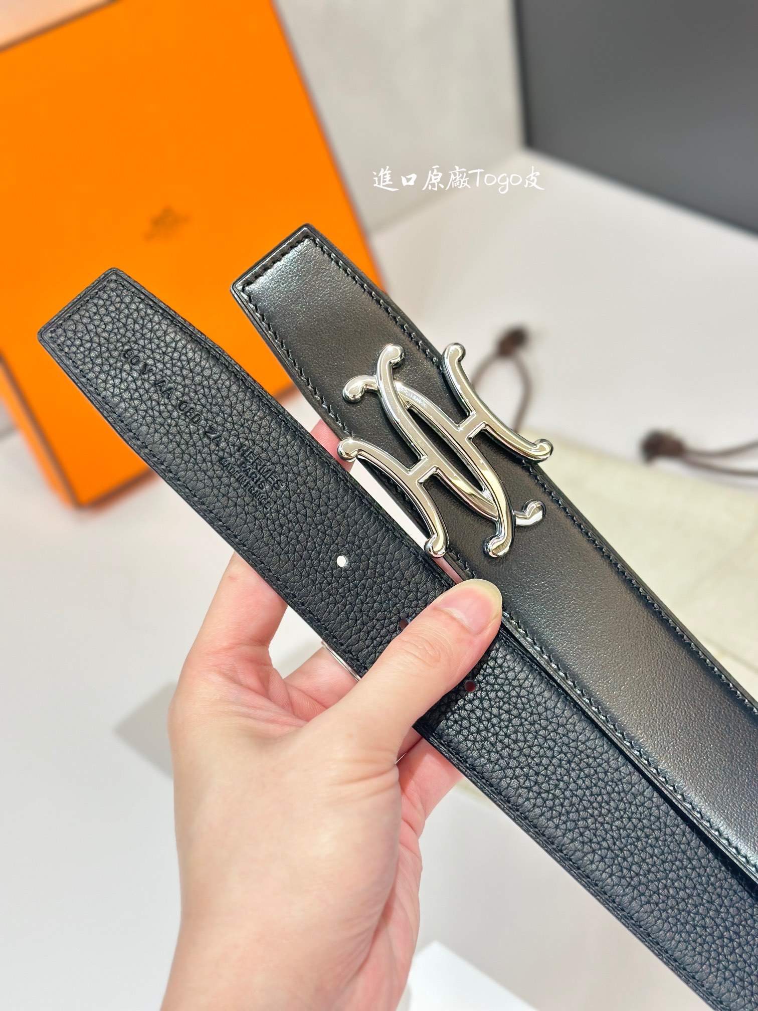 Hermes Mens Leather Belts Width 32mm -0227