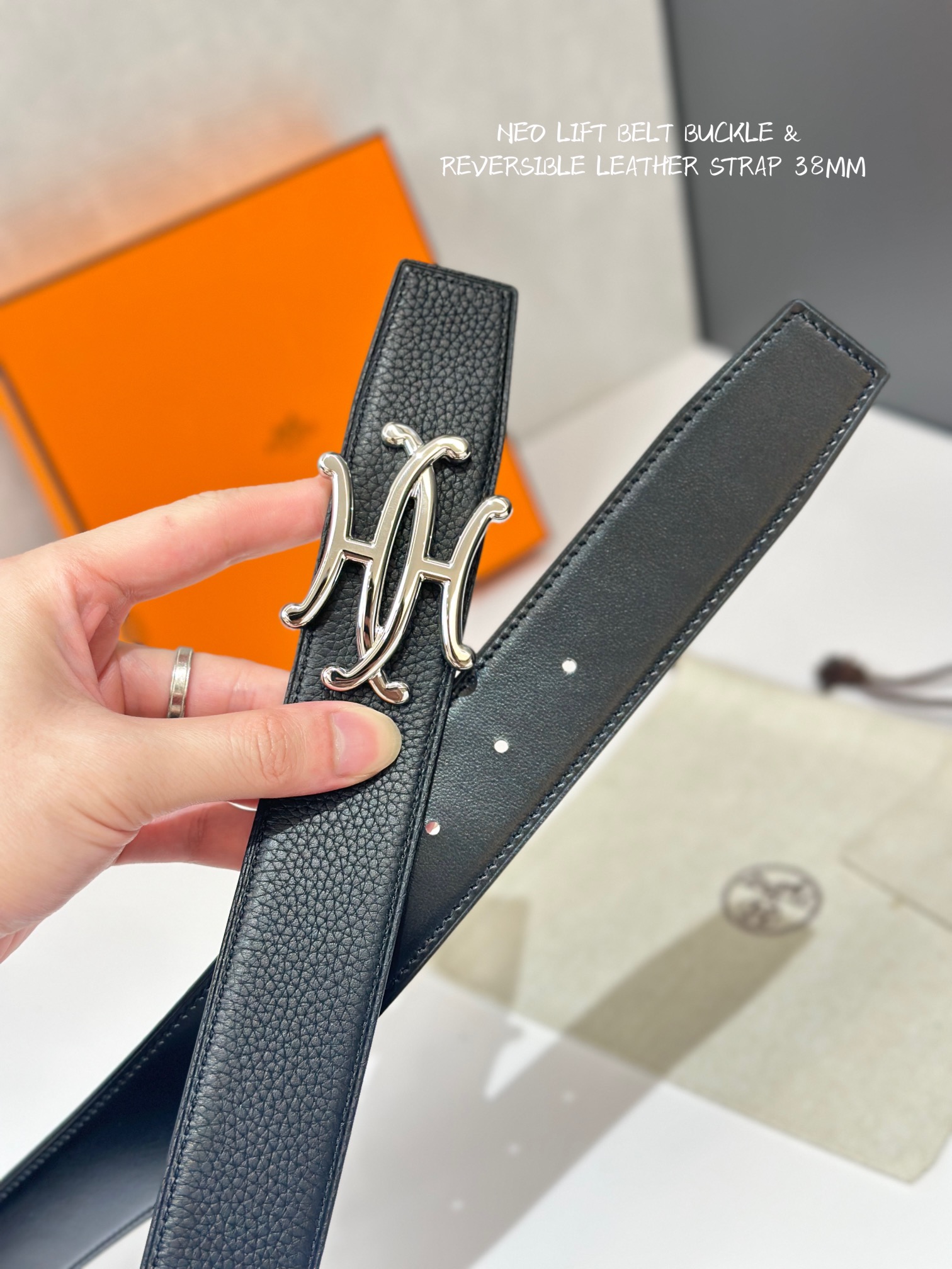 Hermes Mens Leather Belts Width 32mm -0227