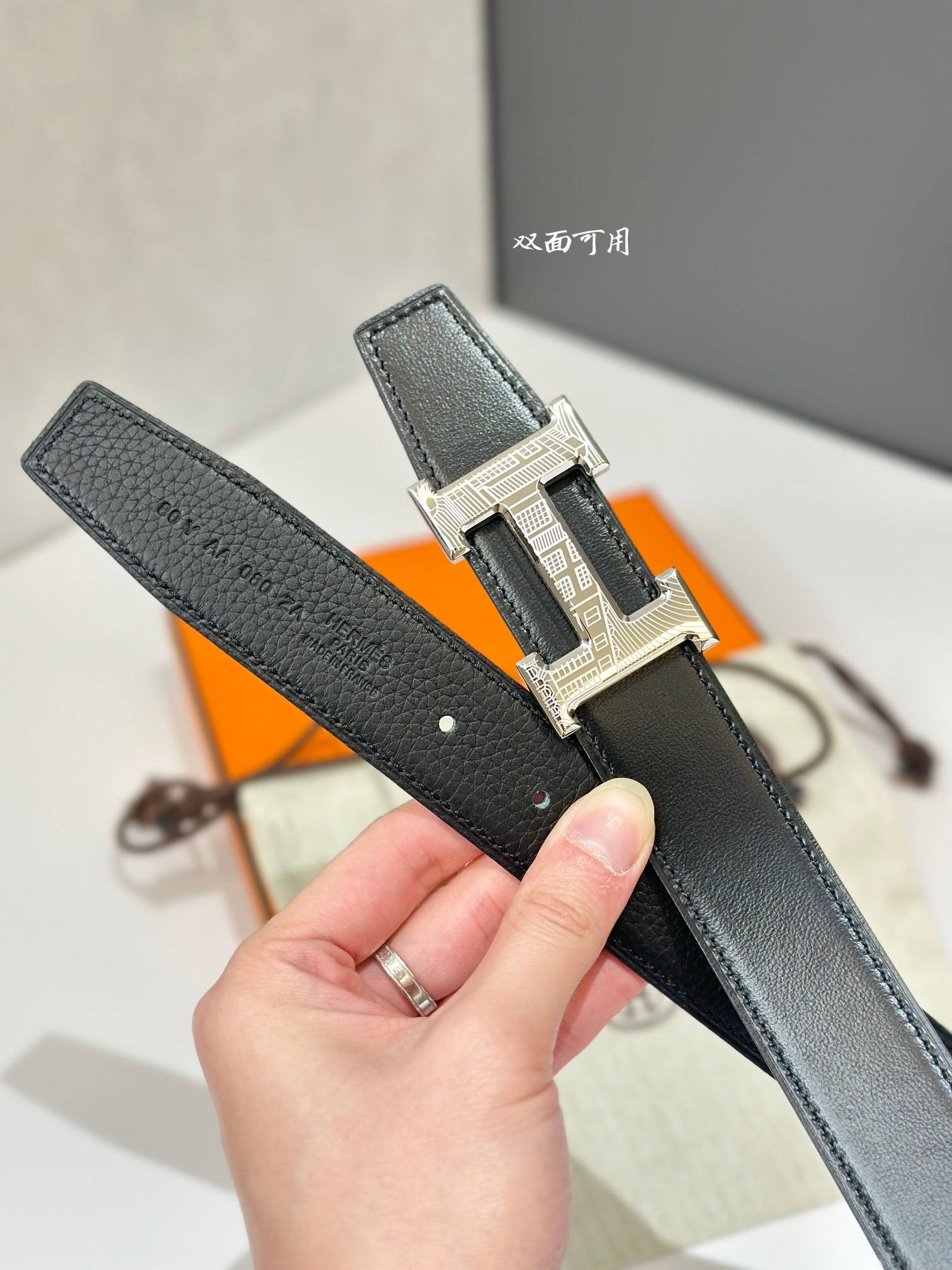 Hermes Mens Leather Belts Width 32mm -0232