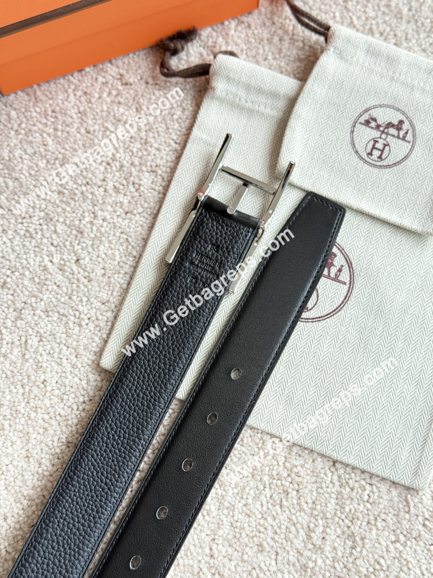 Hermes Mens Leather Belts Width 32mm -0304
