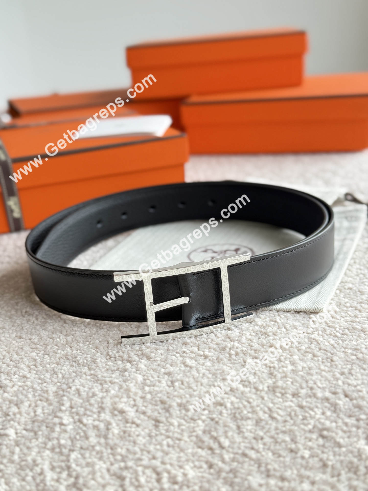 Hermes Mens Leather Belts Width 32mm -0304