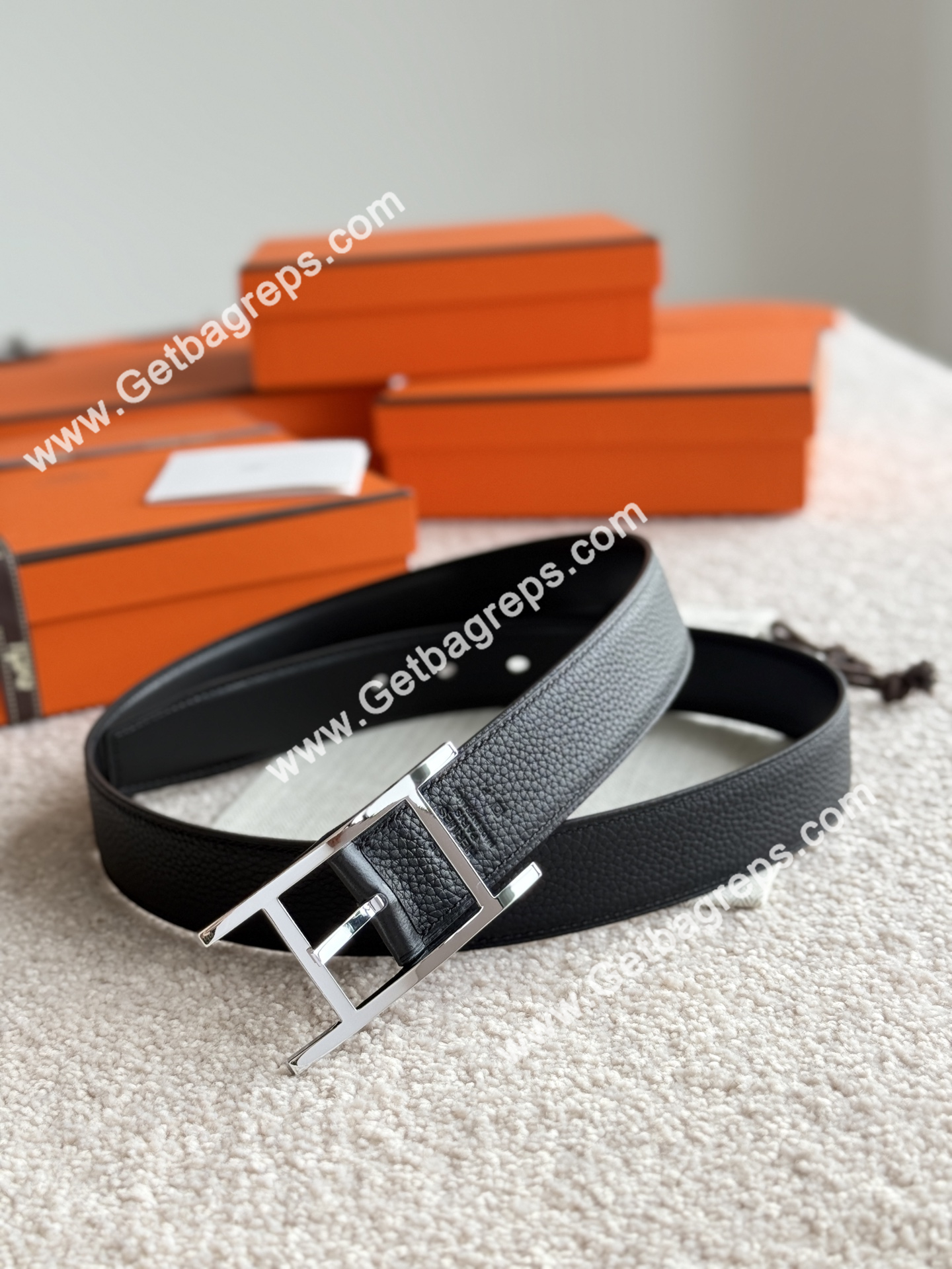 Hermes Mens Leather Belts Width 32mm -0304